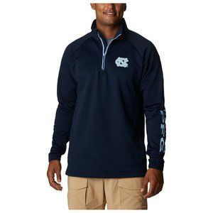 Columbia Men's North Carolina Tar Heels Tackle Fleece 1/4 Zip PFG Jacket Blue L